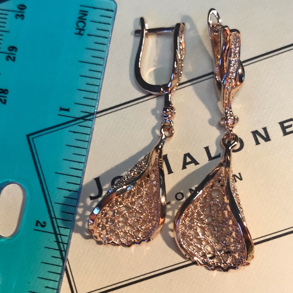 Gold Plated Earrings CZ - Picture 5 of 5